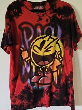 Pac-Man Red Tie-Dye Short Sleeve Graphic Tee